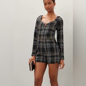 Slate & Willow Tweed Black Romper Size Large